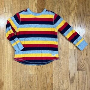 Gap Boys Thermal Striped Long Sleeve. Navy, Red, Yellow, and Gray
